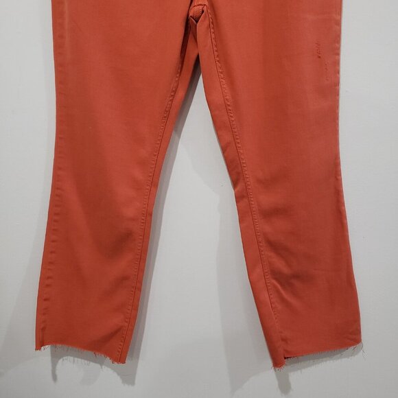 Pilcro & the Letterpress High Rise Bootcut Jeans Size 32 Orange Fray Hem Casual - Picture 5 of 16